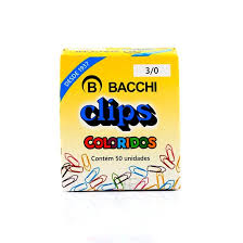 Clips coloridos BACCHI 50 unidades  3/0