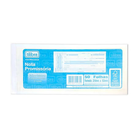 Nota promissória grande da Tilibra 214mm x 93mm